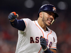 【MLBプレーオフ】大興奮に大爆笑？サヨナラの瞬間に喜びすぎるアストロズ主砲の姿が話題に 画像