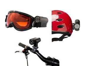 ヘルメットやハンドルに装着できる超小型ビデオカメラ 画像