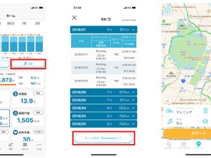 フィットネスアプリ「ASICS Runkeeper」が健康管理アプリ「パーソナルカラダサポート」と機能連携 画像