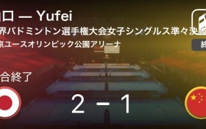 【世界バドミントン選手権大会女子シングルス準々決勝】山口茜メダル確定 画像