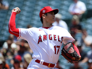 【MLB】大谷翔平、今季最多105球の力投も日米通算50勝はお預け　初の粘着物検査も笑顔で対応 画像