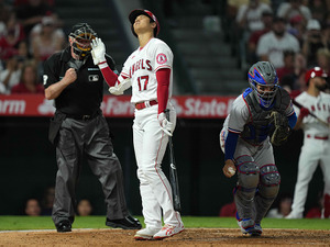 【MLB】大谷翔平、“疑惑の判定”に泣かされる　SNSでは球審に怒りの声「ザ・オオタニゾーン」 画像