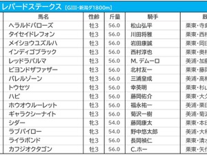 【レパードS／枠順】タイセイドレフォンは2年連続3着の2枠　人気一角は条件合致で“100％”の好枠に 画像