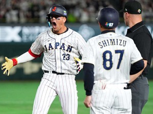 【WBC】殊勲のヌートバー、連日の好捕に「アリガトウ、アリガトウ」　初の“侍インタビュー”で観客沸かせる「ニッポンダイスキ！」 画像