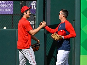 【MLB】大谷翔平、ヌートバーとの「笑顔の再会」に反響続々　明日4日には“侍対決”実現へ 画像