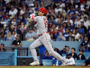 【MLB】大谷翔平、球宴前最終戦で32号　豪快132メートル弾はドジャースタジアム初アーチ　今季6度目の“サイクル王手” 画像