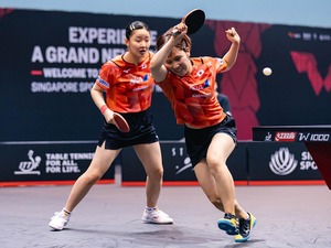 平野美宇、張本美和の“五輪コンビ”がインドペアに敗れる大波乱　フルゲーム落としまさかの初戦敗退【WTTシンガポールスマッシュ】 画像