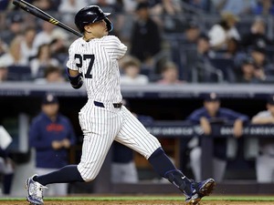 【MLB】「グシャッ」と異常な破壊音　怪力スタントンが驚愕の今季最速“193キロ”弾丸アーチ、連日の大谷翔平超え 画像