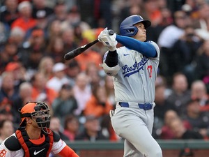 【MLB】「オオタニがライバル関係のなかで名を残す」大谷翔平がジ軍相手に大爆発　スプラッシュヒット寸前の12号を指揮官絶賛 画像