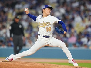 【MLB】“自己最多10奪三振”の山本由伸、決め球スプリットは「コントロール、落ち幅に自信」と手応え　指揮官も称賛「素晴らしい投球」 画像