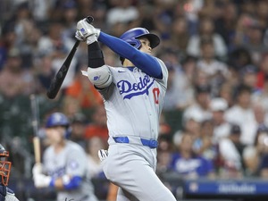 【MLB】大谷翔平、俊足を飛ばす“迫力”の二塁打で2試合連続安打をマーク　第3打席では“特大飛球”も……2戦連発9号アーチなるか 画像