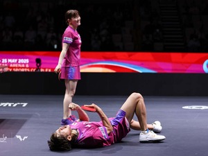 世界1位ペア撃破に「番狂わせ」と中国メディアも衝撃　吉村真晴、大藤沙月ペアの快進撃に「過小評価してはならない」【世界卓球2025】 画像