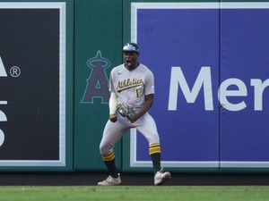 【MLB】「年間最優秀プレー」球史に残る本塁打キャッチに絶賛の嵐　ア軍の25歳中堅手の好守に実況大興奮「なんてこった」 画像