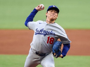 【MLB】山本由伸、全91球の公式投球データ詳細　最速97.8マイル、高めフォーシームと膝元カーブで無双【9月13日ジャイアンツ戦】 画像