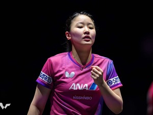 張本美和、WC出場のドイツ選手に3ゲーム奪取で逆転勝利　次戦でエジプト新星と対戦　長﨑美柚は“日韓対決”制す【シンガポールスマッシュ】 画像