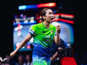 「まさか3－0で勝てるとは……」世界2位・王曼昱撃破の佐藤瞳が見せた分析力　快進撃の28歳カットマンは「挑戦していく」【USスマッシュ】 画像