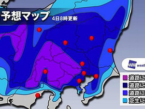 2月5日は大雪に注意、都心で5～10cmの積雪…ウェザーニューズ 画像