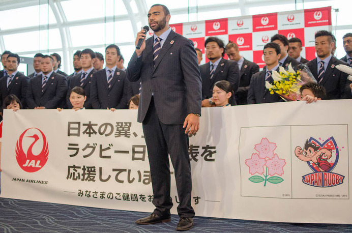 ラグビー日本代表のリーチ・マイケル主将（2015年9月1日）