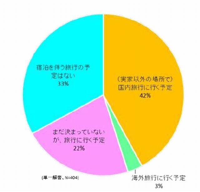 夏休みの宿泊を伴う旅行予定