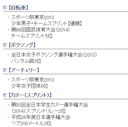 「トップアスリート発掘・育成事業」のおもな成果