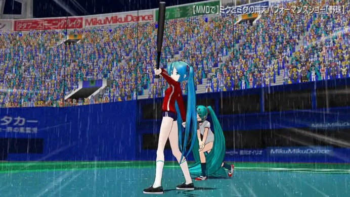 初音ミクで、プロ野球雨天中止時のパフォーマンスを再現してみる