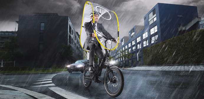 スイス生まれの自転車専用雨よけシールド「ドライブ」