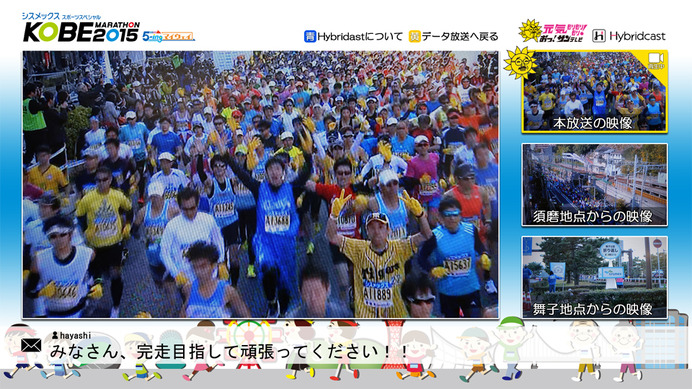神戸マラソンで中継実験…複数地点のカメラ映像を自由に選択できるマルチアングル・ライブストリーミング