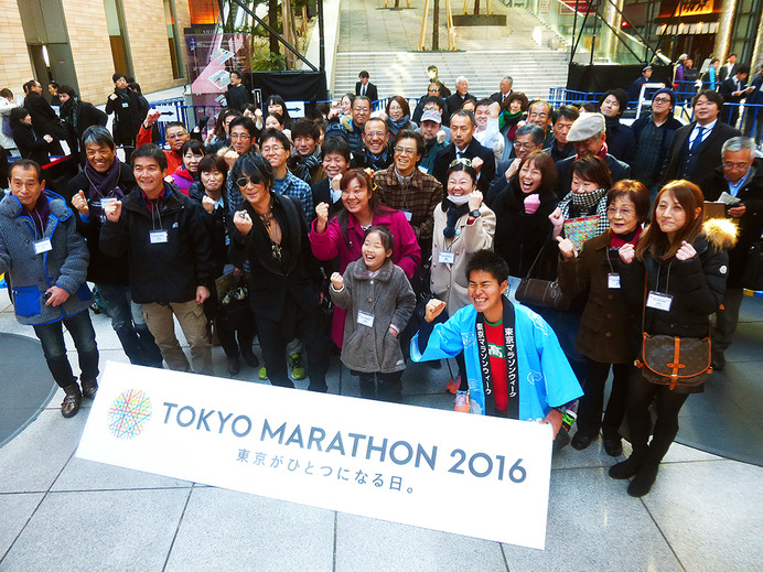 東京マラソン2016のランナー応援ソングを担当した森友嵐士（東京・汐留、1月28日　東京マラソン2016キックオフイベント）