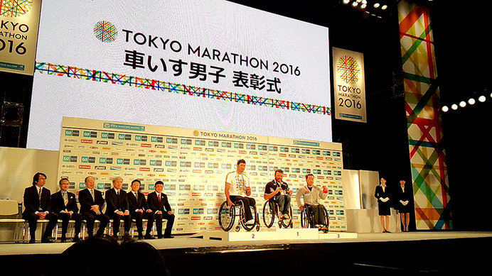 東京マラソン2016フィニッシュ地点、東京ビッグサイトにて（2月28日）