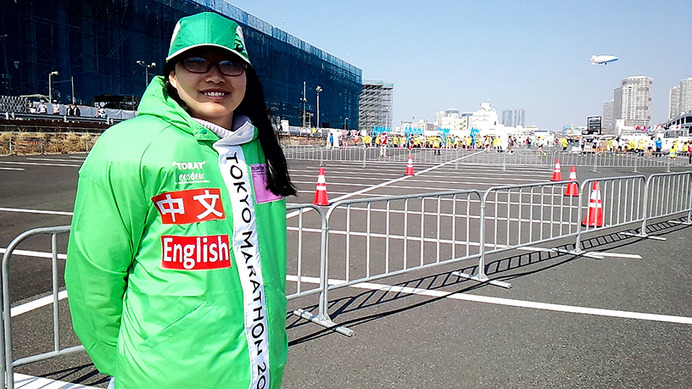 東京マラソン2016フィニッシュ地点、東京ビッグサイトにて（2月28日）