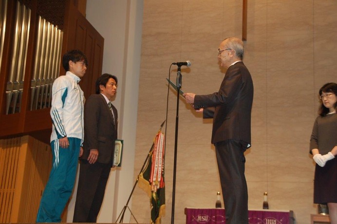 青山学院大学の箱根駅伝優勝報告会（2016年3月5日）