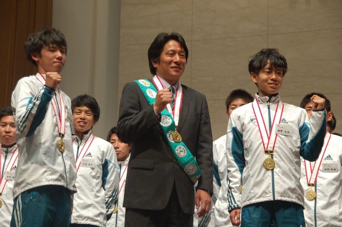 青山学院大学の箱根駅伝優勝報告会（2016年3月5日）