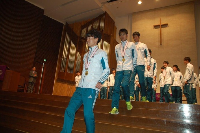 青山学院大学の箱根駅伝優勝報告会（2016年3月5日）