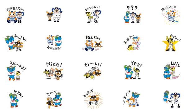 セ・リーグ6球団のマスコットがコラボしたLINE公式スタンプ発売