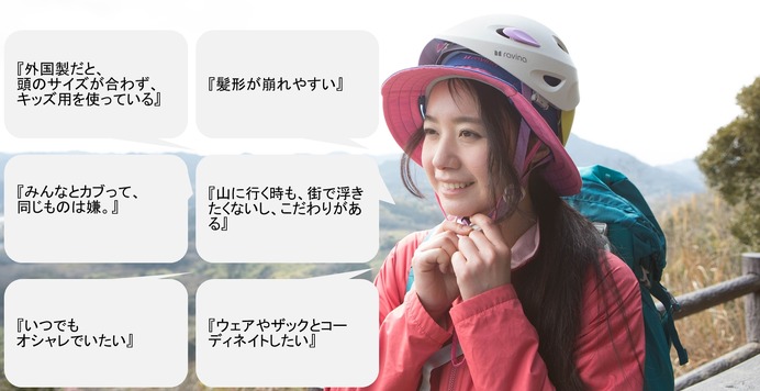 女性向けアウトドアブランド「ラヴィーナ」、登山ヘルメット＆ハット発売