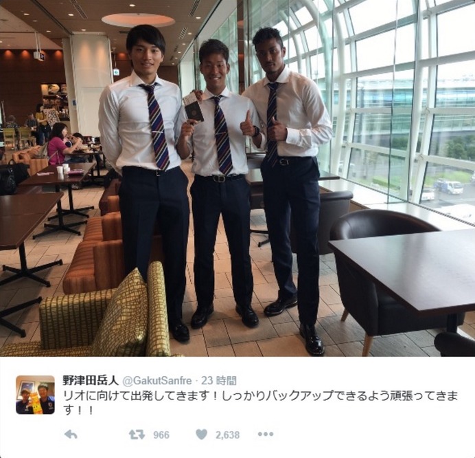 武蔵＆野津田＆中谷、リオ五輪日本代表のバックアップメンバーが「リオへGO！」