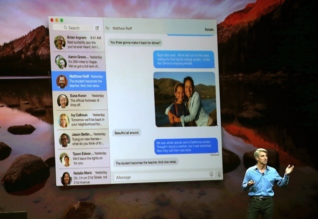 OS X“ヨセミテ”を解説するクレイグ・フェデリギ（ソフトウェアエンジニアリング担当上級副社長）　(c) Getty Images