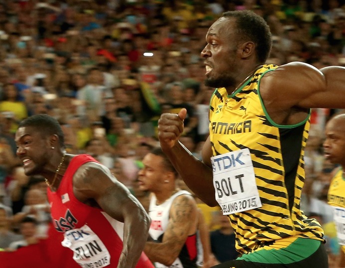世界陸上 男子100メートルで優勝したウサイン・ボルト（c）Getty Images