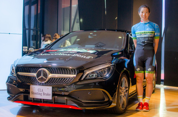 メルセデス・ベンツ新型CLAプレスイベントにリオデジャネイロ五輪自転車トラック日本代表の塚越さくらが登場（2016年8月24日）