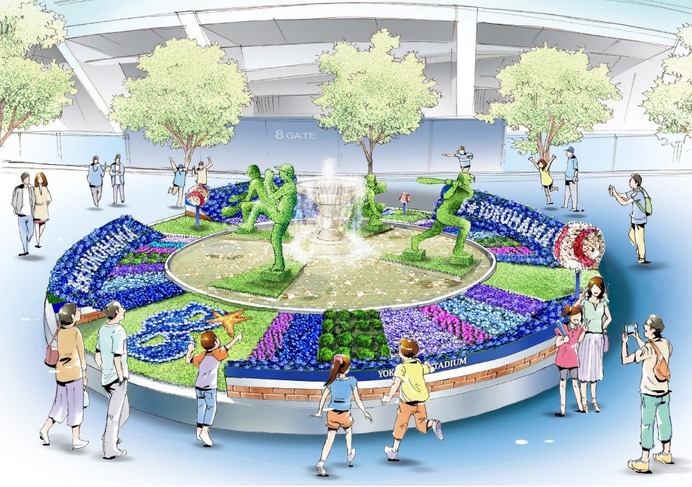 横浜DeNAベイスターズ、野球を花と緑で表現した「ベイスターズガーデン」開催
