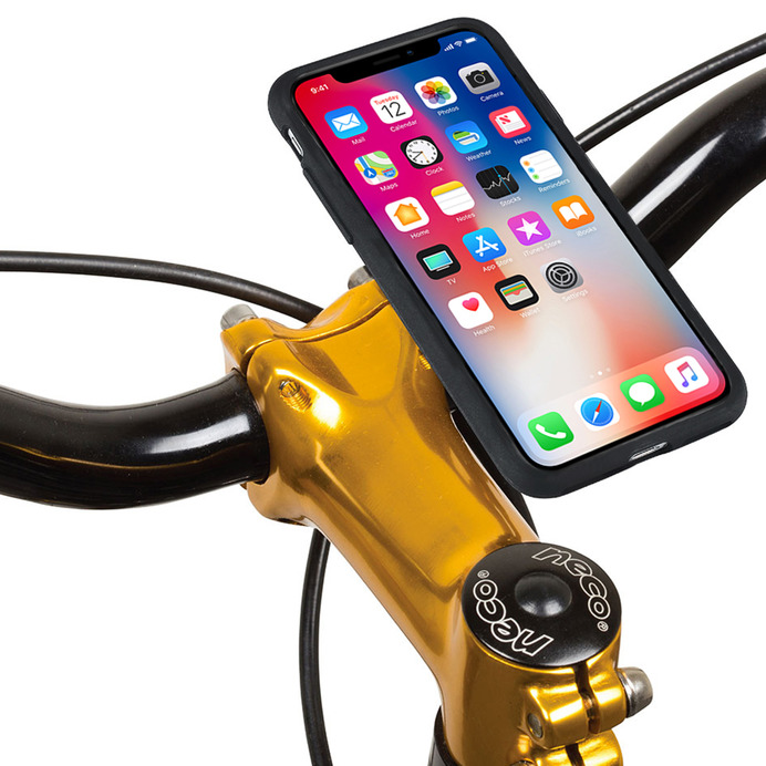 iPhone Xを独自のロックシステムで固定する自転車ホルダー発売