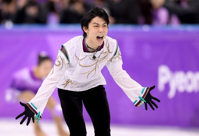 五輪連覇の偉業を達成した羽生結弦（2018年2月17日）