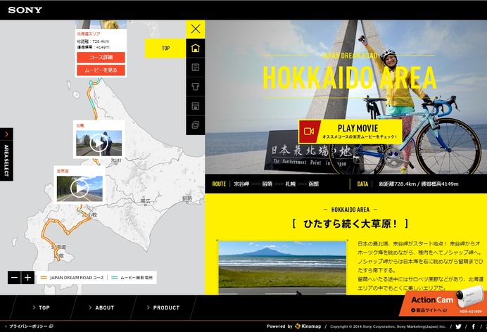 ソニーアクションカムのプロモーション、Japan Dream Road プロジェクト