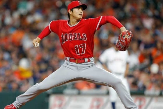 今季のMLB先発投手で最速となる101マイル（約163キロ）を計時した大谷翔平【写真：Getty Images】