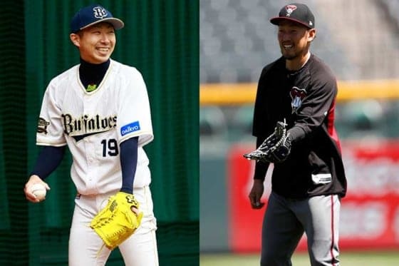 オリックス・金子千尋（左）、Dバックス・平野佳寿【写真：荒川祐史、AP】