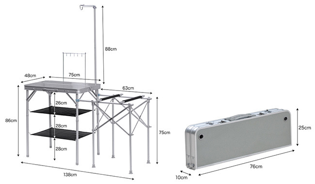 キャンプでの料理が楽しくなるアウトドアキッチンテーブル発売