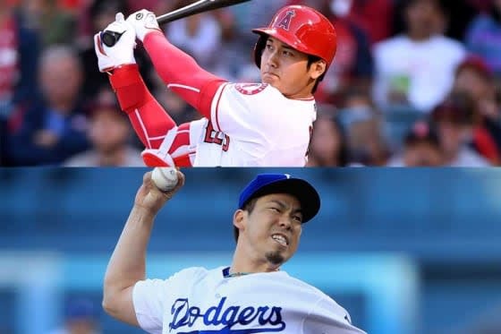 7日に大谷翔平（上）と前田健太のメジャー初対決が予想される【写真：Getty Images】