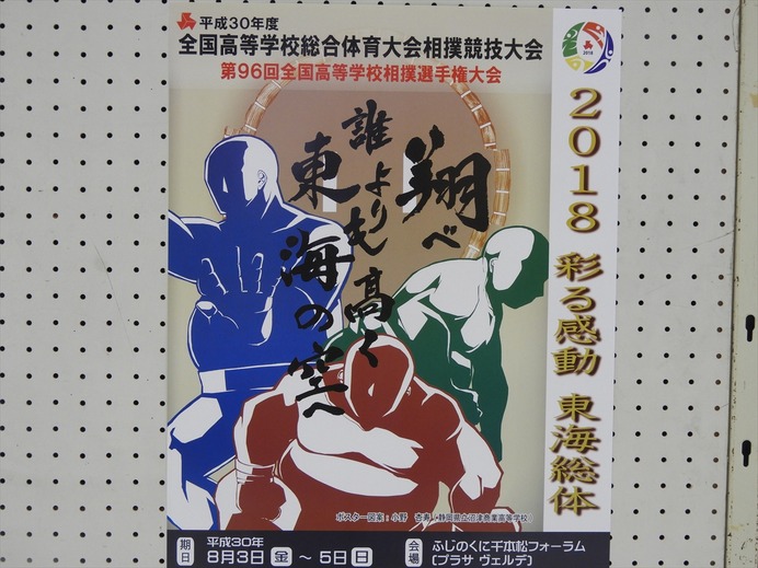 ２０１８彩る感゛投、東海総体相撲競技のポスター
