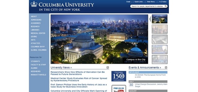 コロンビア大学公式ウェブサイト