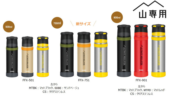 厳しい山の環境を想定した山専用ボトル「サーモス ステンレスボトル」発売